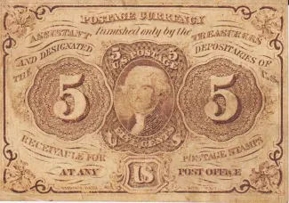 United States 5 Cents, 1862 P-97 obverse
