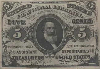 United States 5 Cents, 1863 P-106 obverse