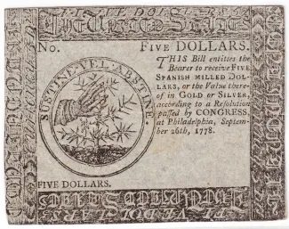 Pre-federal and private/territorial 5 Dollars, 1778
