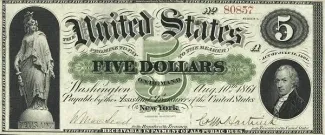 United States 5 Dollars, 1861 P-125 obverse