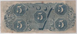 United States 5 Dollars, 1862-1863 P-51 reverse