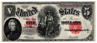 United States 5 Dollars, 1869-1907 P-146 obverse