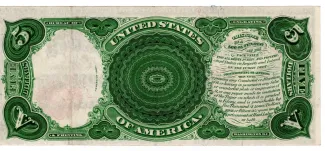 United States 5 Dollars, 1869-1907 P-146 reverse