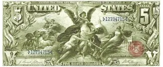 United States 5 Dollars, 1896 P-337 obverse