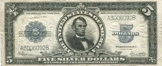 United States 5 Dollars, 1923 P-343 obverse