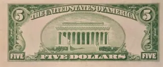 United States 5 Dollars, 1928 P-379 reverse
