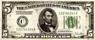United States 5 Dollars, 1928 P-420 obverse
