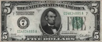 United States 5 Dollars, 1928 P-420 obverse