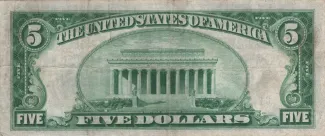 United States 5 Dollars, 1928 P-420 reverse