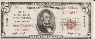United States 5 Dollars, 1929 obverse
