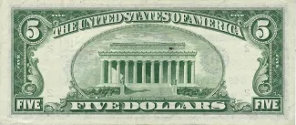 United States 5 Dollars, 1950 P-438 reverse