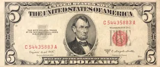 United States 5 Dollars, 1953 P-381 obverse