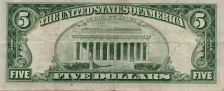 United States 5 Dollars, 1963 P-383 reverse