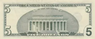United States 5 Dollars, 1999-2006 P-505 reverse