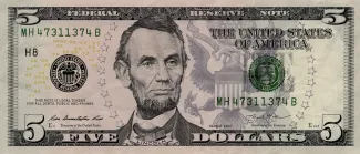 United States 5 Dollars, 2006-2021 P-524 obverse