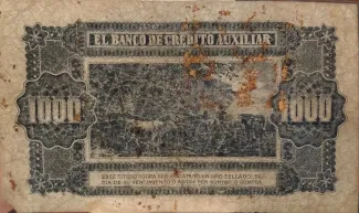 Uruguay 1,000 Pesos, 1887 reverse