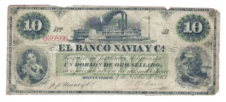 Uruguay 10 Pesos, 1865 obverse