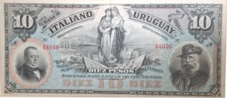 Uruguay 10 Pesos, 1887 obverse