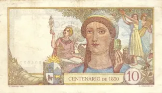 Uruguay 10 Pesos, 1930 P-19 reverse