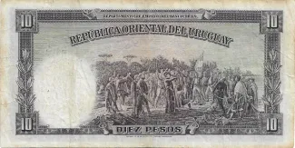 Uruguay 10 Pesos, 1940 reverse