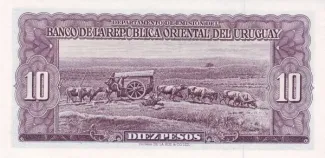 Uruguay 10 Pesos, 1967 reverse