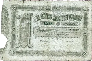 Uruguay 1 Doblón, 1865 obverse