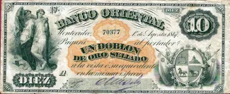 Uruguay 1 Doblón, 1867 obverse