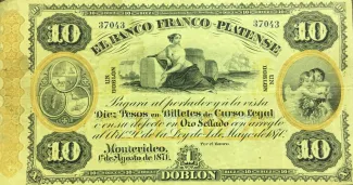 Uruguay 1 Doblón, 1871 P-172 obverse