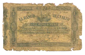 Uruguay 1 Peso, 1863 obverse