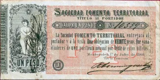 Uruguay 1 Peso, 1868 obverse