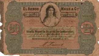 Uruguay 2 Doblones, 1871 obverse