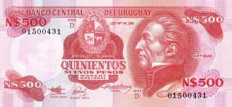 Uruguay 500 Nuevos Pesos, 1990 obverse