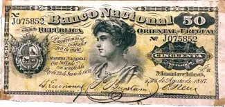 Uruguay 50 Centésimos, 1887 obverse