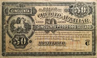 Uruguay 50 Pesos, 1887 obverse