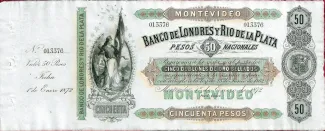 Uruguay 5 Doblones, 1872 obverse