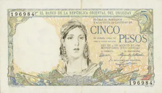 Uruguay 5 Pesos, 1930 P-18 obverse