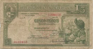 Uruguay 5 Pesos, 1937 image