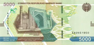 Uzbekistan 5.000 Soʻm, 2021 image