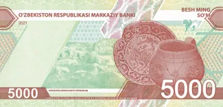 Uzbekistan 5.000 Soʻm, 2021 reverse