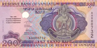 Vanuatu 200 Vatu 15th, 1995 P-9 obverse