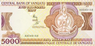 Vanuatu 5.000 Vatu, 1989 obverse