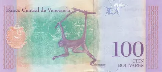 Venezuela 100 Bolivares, 2018 reverse