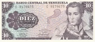 Venezuela 10 Bolivares, 1981 P-60 obverse