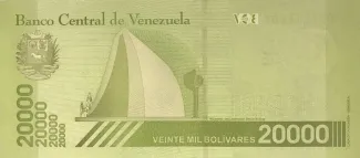 Venezuela 20.000 Bolivares, 2019 reverse