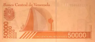 Venezuela 50.000 Bolivares, 2019 reverse