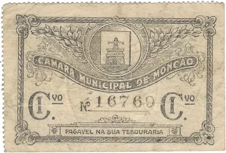 Viana do Castelo, District of 1 Centavo, obverse
