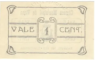 Viana do Castelo, District of 1 Centavo, reverse