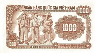 North Vietnam 1.000 Dong, 1951 reverse