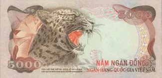 South Vietnam 5,000 Dong, 1975 P-35 reverse