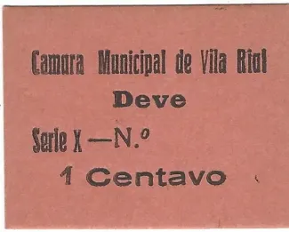 Vila Real, District of 1 Centavo, obverse